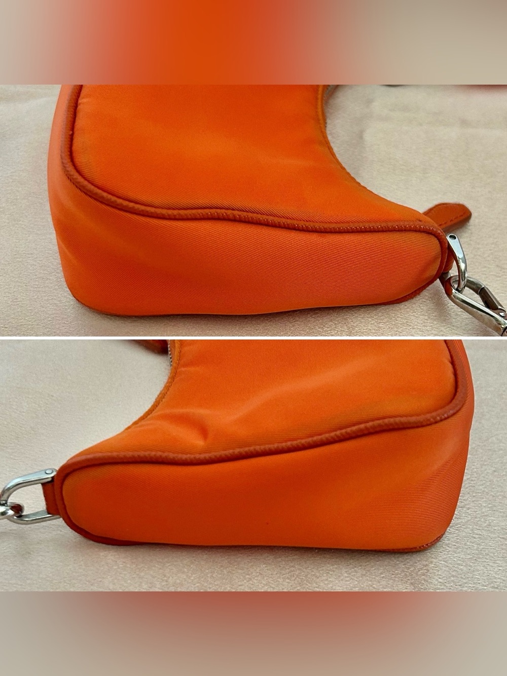 Auth. Prada Orange Tessuto Nylon MINI Bag - Picture 11 of 15